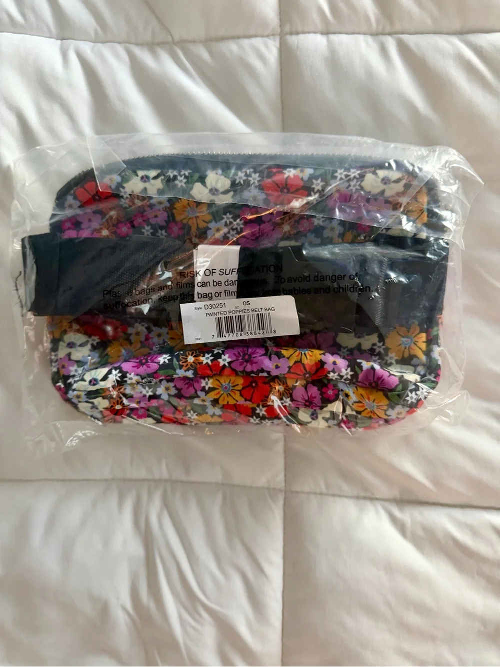 Brighton Floral Zip Cosmetic Pouch - Black with Purple, Orange & Yellow Flowers